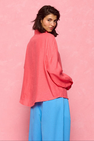 karavan clothing fashion spring summer 26 nai collection alkistis shirt  coral