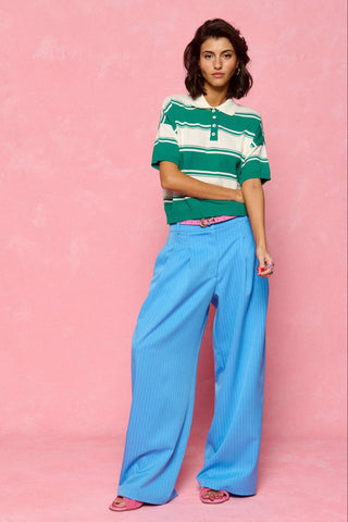 karavan clothing fashion spring summer 26 nai collection lorette knitted cropped top green white