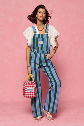 karavan clothing fashion spring summer 26 nai collection isla dungarees green blue stripes