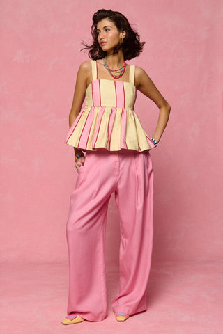 karavan clothing fashion spring summer 26 nai collection tracey top pink yellow stripes