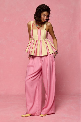 karavan clothing fashion spring summer 26 nai collection tracey top pink yellow stripes