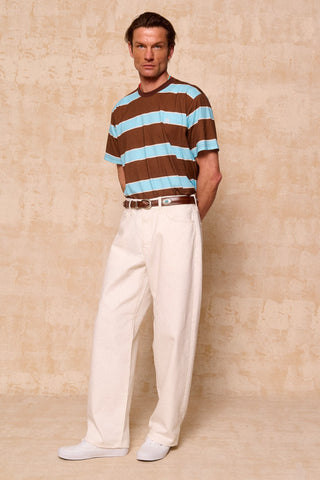 karavan clothing fashion spring summer 26 men nai collection keanu tee brown blue stripes