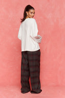 karavan fall winter 26' collection jessie trousers checked grey