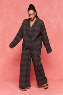 karavan fall winter 26' collection janette blazer checked grey