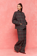 karavan fall winter 26' collection janette blazer checked grey
