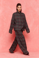 karavan fall winter 26' collection jessie trousers checked grey