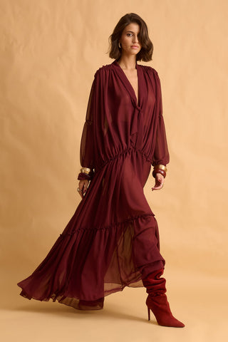 karavan clothing fashion fall winter 25 homecoming krvn collection joanna dress bordeaux