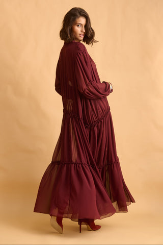 karavan clothing fashion fall winter 25 homecoming krvn collection joanna dress bordeaux