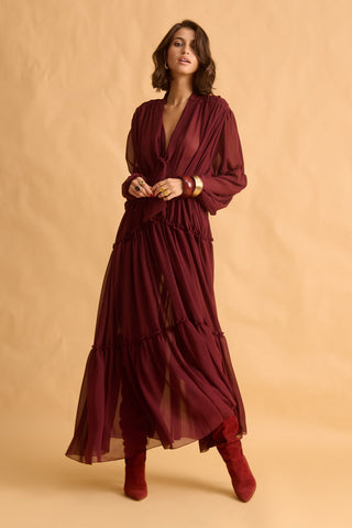 karavan clothing fashion fall winter 25 homecoming krvn collection joanna dress bordeaux