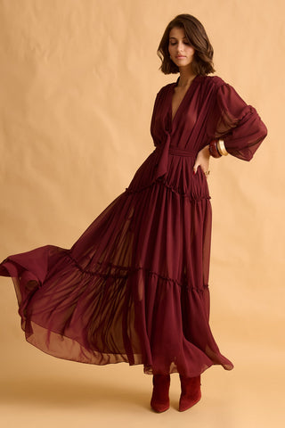 karavan clothing fashion fall winter 25 homecoming krvn collection joanna dress bordeaux