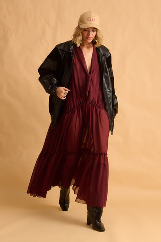 karavan clothing fashion fall winter 25 homecoming krvn collection joanna dress bordeaux