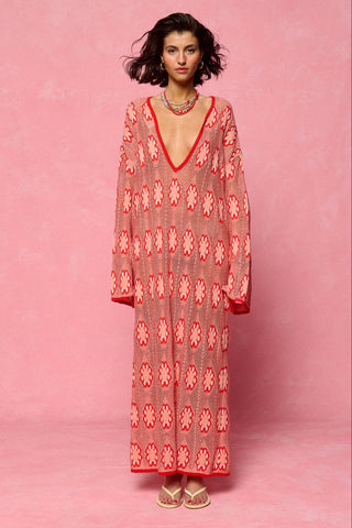 karavan clothing fashion spring summer 26 nai collection josephine knitted dress orange floral