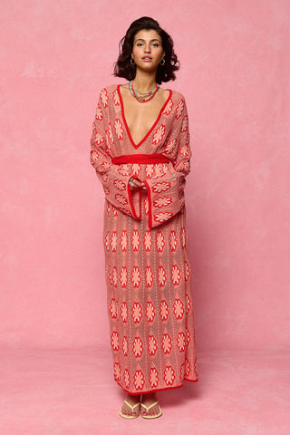 karavan clothing fashion spring summer 26 nai collection josephine knitted dress orange floral