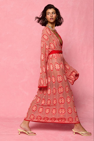 karavan clothing fashion spring summer 26 nai collection josephine knitted dress orange floral
