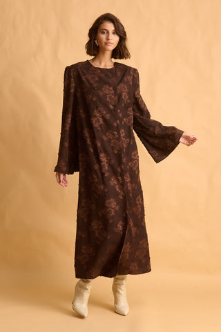 karavan clothing fashion fall winter 25 krvn homecoming collection karen dress brown