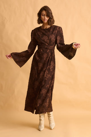 karavan clothing fashion fall winter 25 krvn homecoming collection karen dress brown