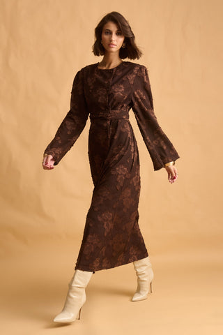 karavan clothing fashion fall winter 25 krvn homecoming collection karen dress brown