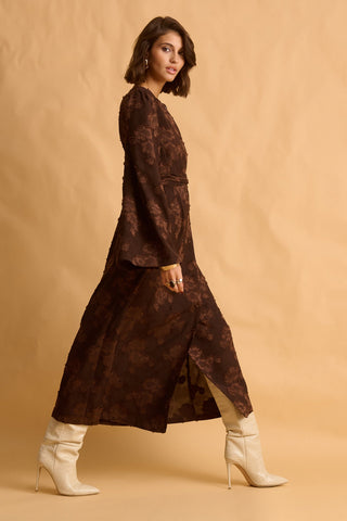 karavan clothing fashion fall winter 25 krvn homecoming collection karen dress brown