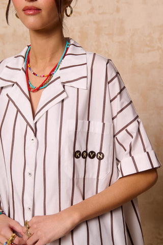 karavan clothing fashion krvn spring summer 26 nai collection zinnia shirt brown stripes
