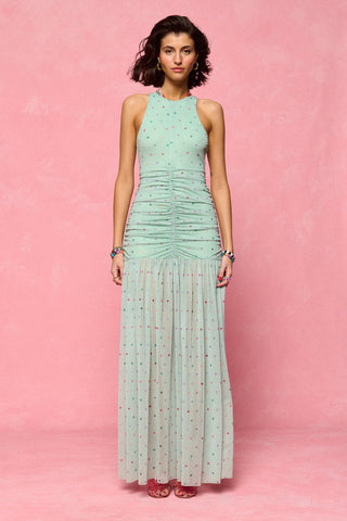 karavan clothing fashion spring summer 26 nai collection kathrin dress polka aqua