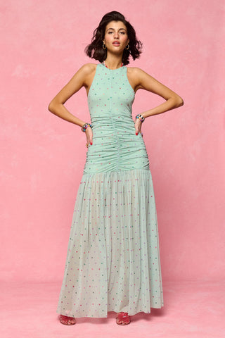 karavan clothing fashion spring summer 26 nai collection kathrin dress polka aqua