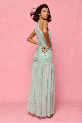 karavan clothing fashion spring summer 26 nai collection kathrin dress polka aqua