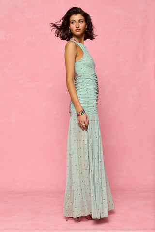 karavan clothing fashion spring summer 26 nai collection kathrin dress polka aqua