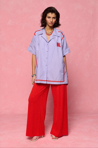 karavan clothing fashion spring summer 26 nai collection kiana knitted trousers red