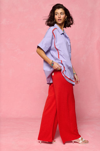 karavan clothing fashion spring summer 26 nai collection kiana knitted trousers red
