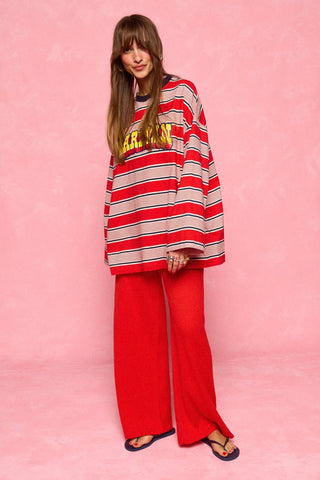 karavan clothing fashion spring summer 26 nai collection kiana knitted trousers red