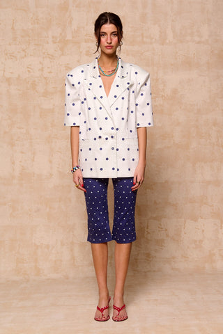 karavan clothing fashion spring summer 26 nai collection kinza capri trousers polka blue