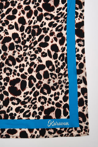 karavan clothing fashion spring summer 24 collection mariloo silk scarf leopard ivory