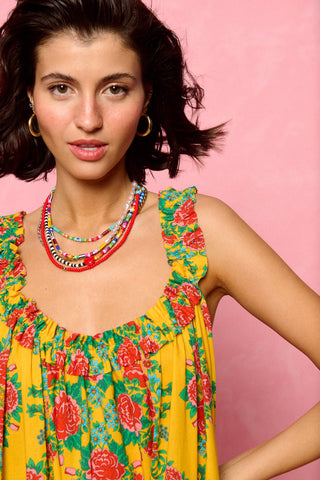 karavan clothing fashion spring summer 26 nai collection laura dress roses yellow