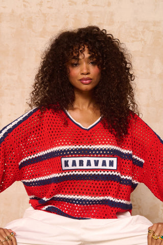 karavan clothing fashion spring summer 26 men nai collection antonio knitted blouse red blue stripes
