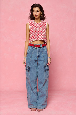 karavan clothing fashion spring summer 26 nai collection amora knitted top ivory red