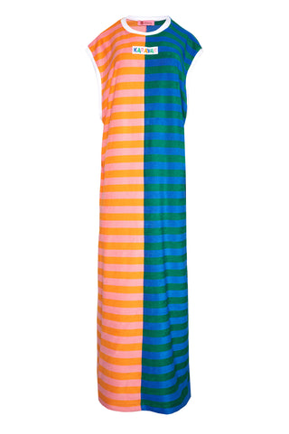 karavan clothing fashion spring summer 26 nai weekendwear collection linda dress orange pink blue red lines