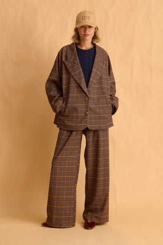 karavan clothing fashion fall winter 25 homecoming krvn collection linda blazer checked brown