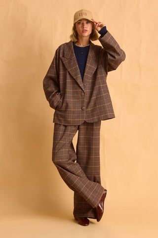 karavan clothing fashion fall winter 25 homecoming krvn collection linda blazer checked brown