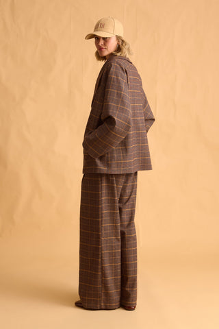 karavan clothing fashion fall winter 25 homecoming krvn collection linda blazer checked brown