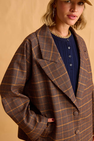karavan clothing fashion fall winter 25 homecoming krvn collection linda blazer checked brown