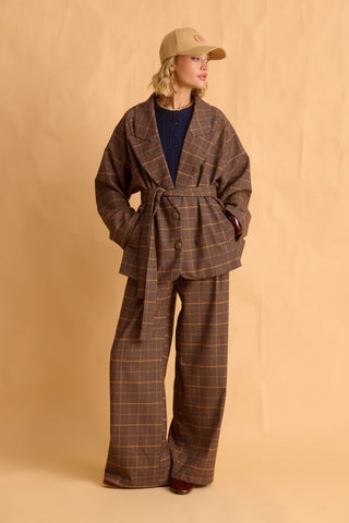 karavan clothing fashion fall winter 25 homecoming krvn collection linda blazer checked brown