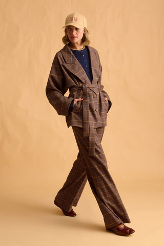 karavan clothing fashion fall winter 25 homecoming krvn collection linda blazer checked brown