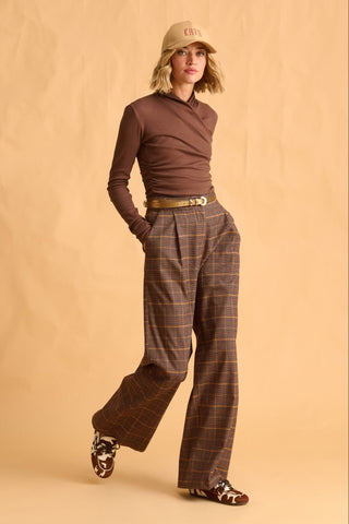 karavan clothing fashion fall winter 25 homecoming krvn collection lois trousers checked brown