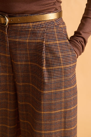 karavan clothing fashion fall winter 25 homecoming krvn collection lois trousers checked brown