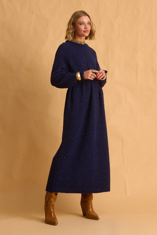 karavan clothing fashion fall winter 25 homecoming collection lorena knitted dress blue