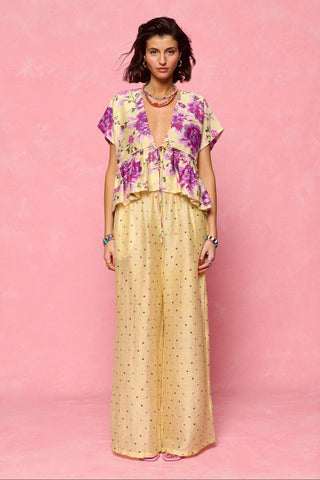 karavan clothing fashion spring summer 26 nai collection ernie top floral purple lemon