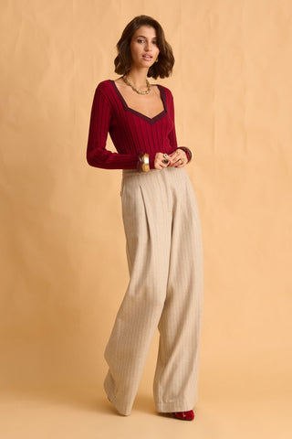 karavan clothing fashion fall winter 25 krvn homecoming collection charlie knitted top bordeaux