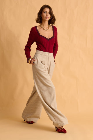 karavan clothing fashion fall winter 25 krvn homecoming collection charlie knitted top bordeaux