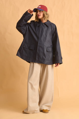 karavan clothing fashion fall winter 25 krvn homecoming collection mona coat navy blue