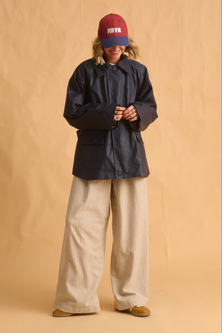 karavan clothing fashion fall winter 25 krvn homecoming collection mona coat navy blue